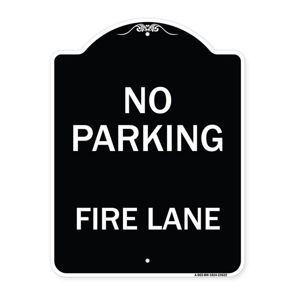 Signmission No Parking Fire Lane Heavy-Gauge Aluminum Architectural Sign, 24" x 18", BW-1824-23622 A-DES-BW-1824-23622 - main